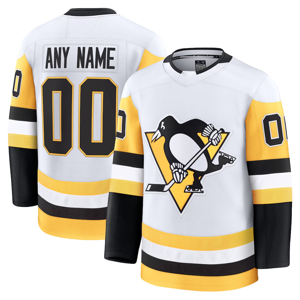 Kamcf Custom P.Penguins White Away Premium Jerseys
