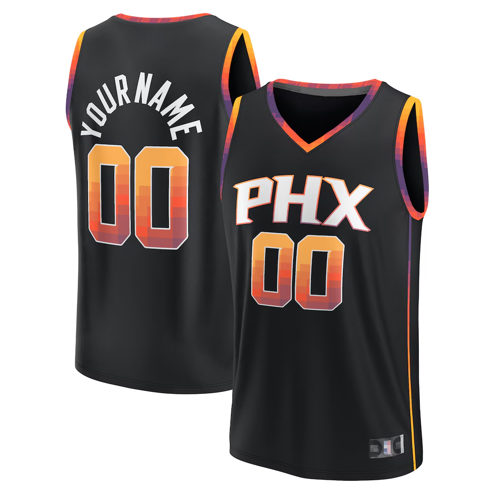 Kamcf Custom P.Suns Black Fast Break Replica Stitched Jerseys - Statement Edition