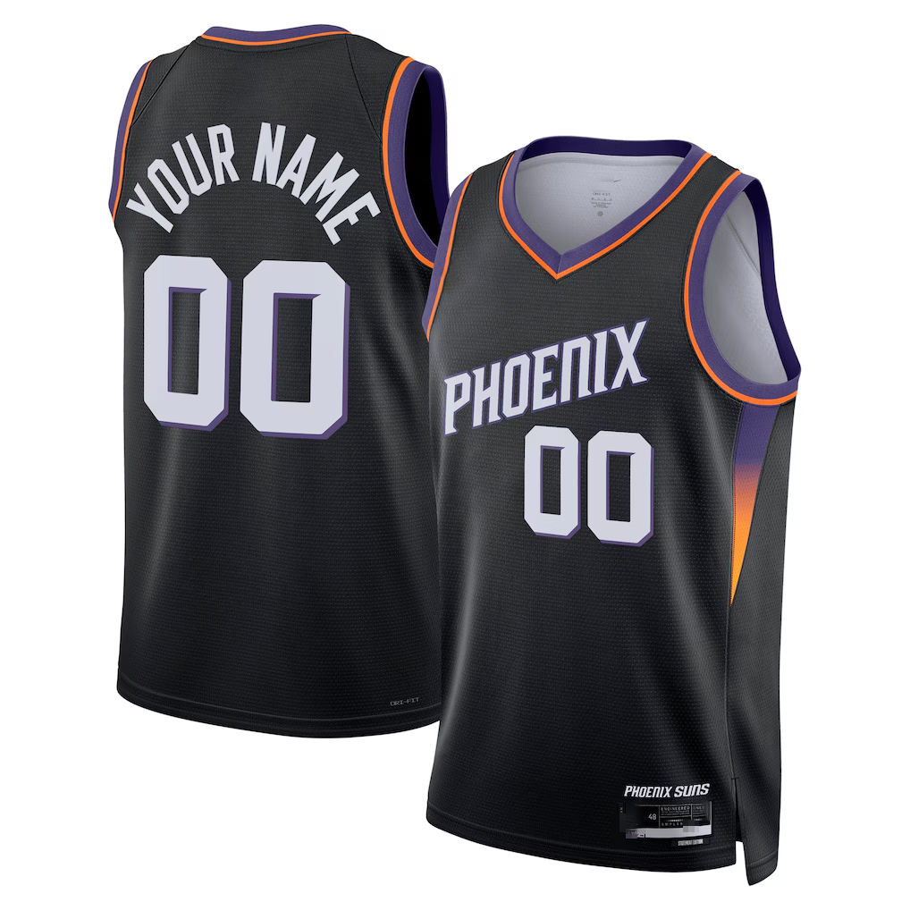 Kamcf Custom P.Suns Black Swingman Stitched Jerseys - Statement Edition
