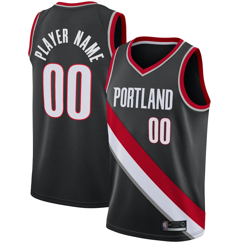 Kamcf Custom PT.Blazers Black 202021 Swingman Stitched Jerseys- Icon Edition
