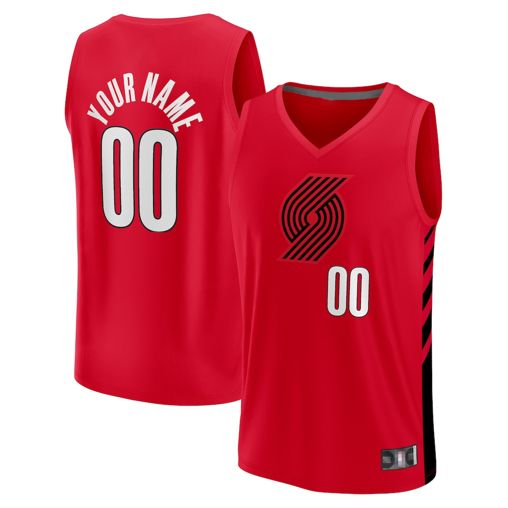 Kamcf Custom PT.Blazers Red Fast Break Replica Stitched Jerseys- Statement Edition