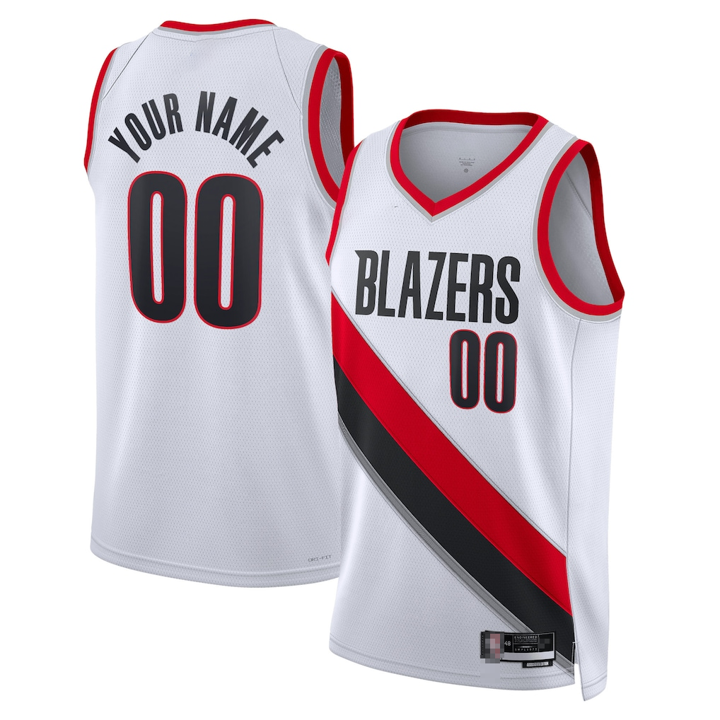 Kamcf Custom PT.Blazers White Swingman Stitched Jerseys- Association Edition