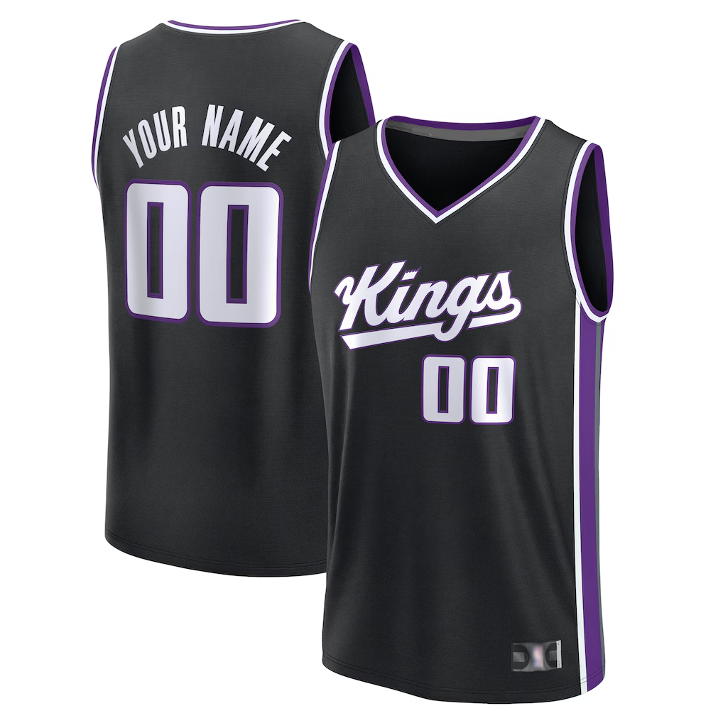 Kamcf Custom S.Kings Black Fast Break Stitched Jerseys - Icon Edition