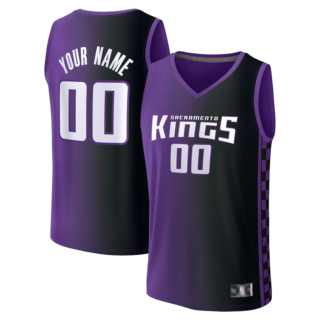 Kamcf Custom S.Kings Purple Fast Break Replica Stitched Jerseys - Statement Edition
