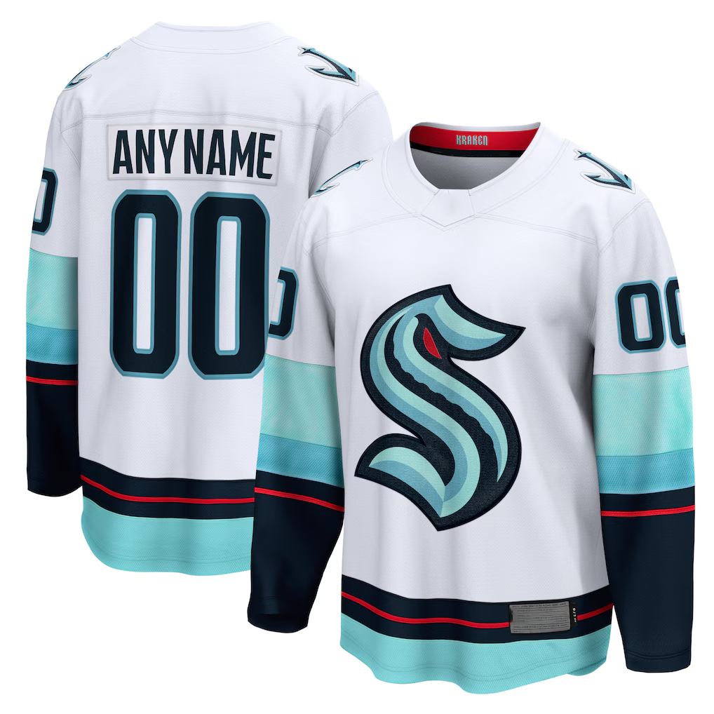 Kamcf Custom S.Kraken White Away Breakaway Jerseys
