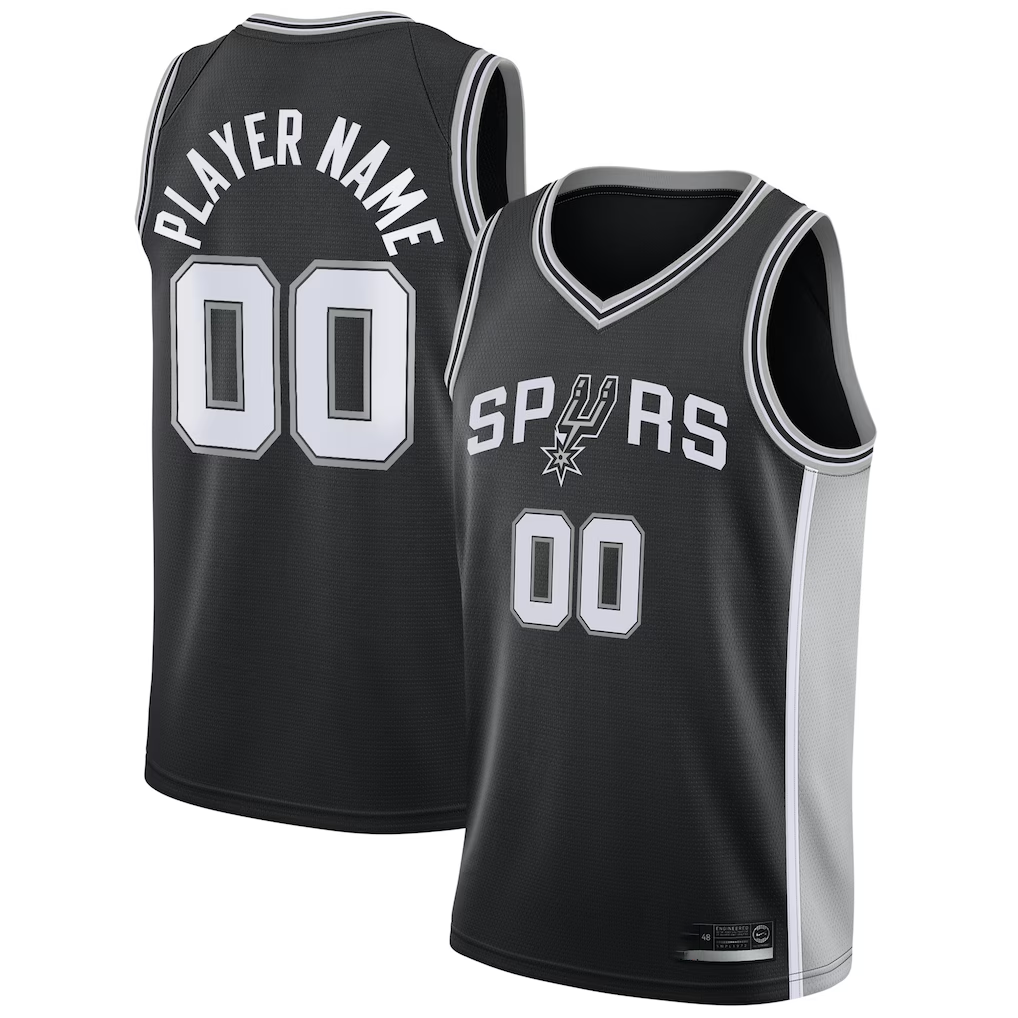 Kamcf Custom SA.Spurs Black Fast Break Replica Jerseys - Statement Edition