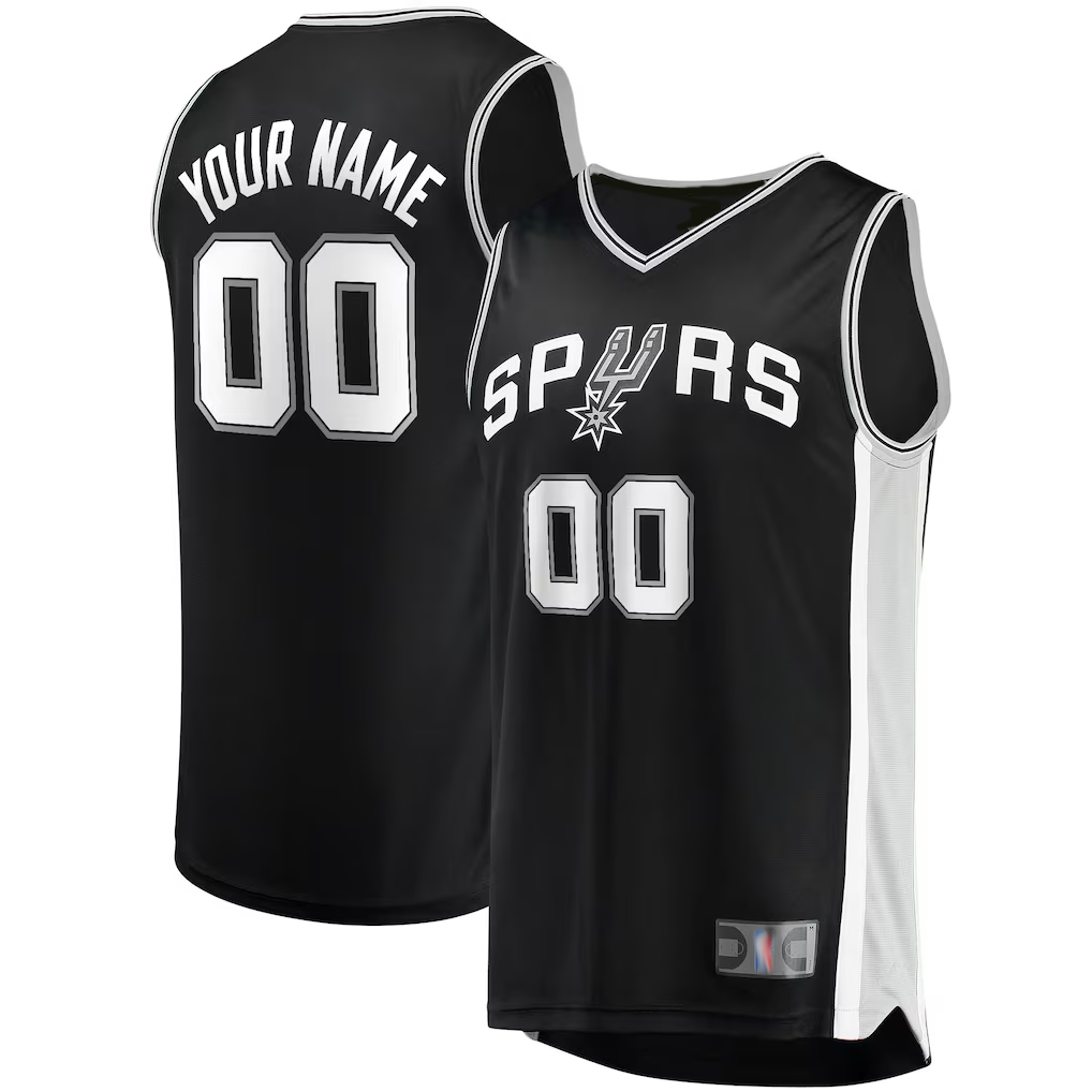 Kamcf Custom SA.Spurs Black Swingman Jerseys - Icon Edition
