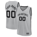Kamcf Custom SA.Spurs Silver Fastbreak Stitched Jerseys- Statement Edition