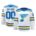 Kamcf Custom SL.Blues White Away Authentic Pro Jerseys