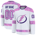 Kamcf Custom TB.Lightning White 2024 Hockey Fights Cancer Practice Jerseys