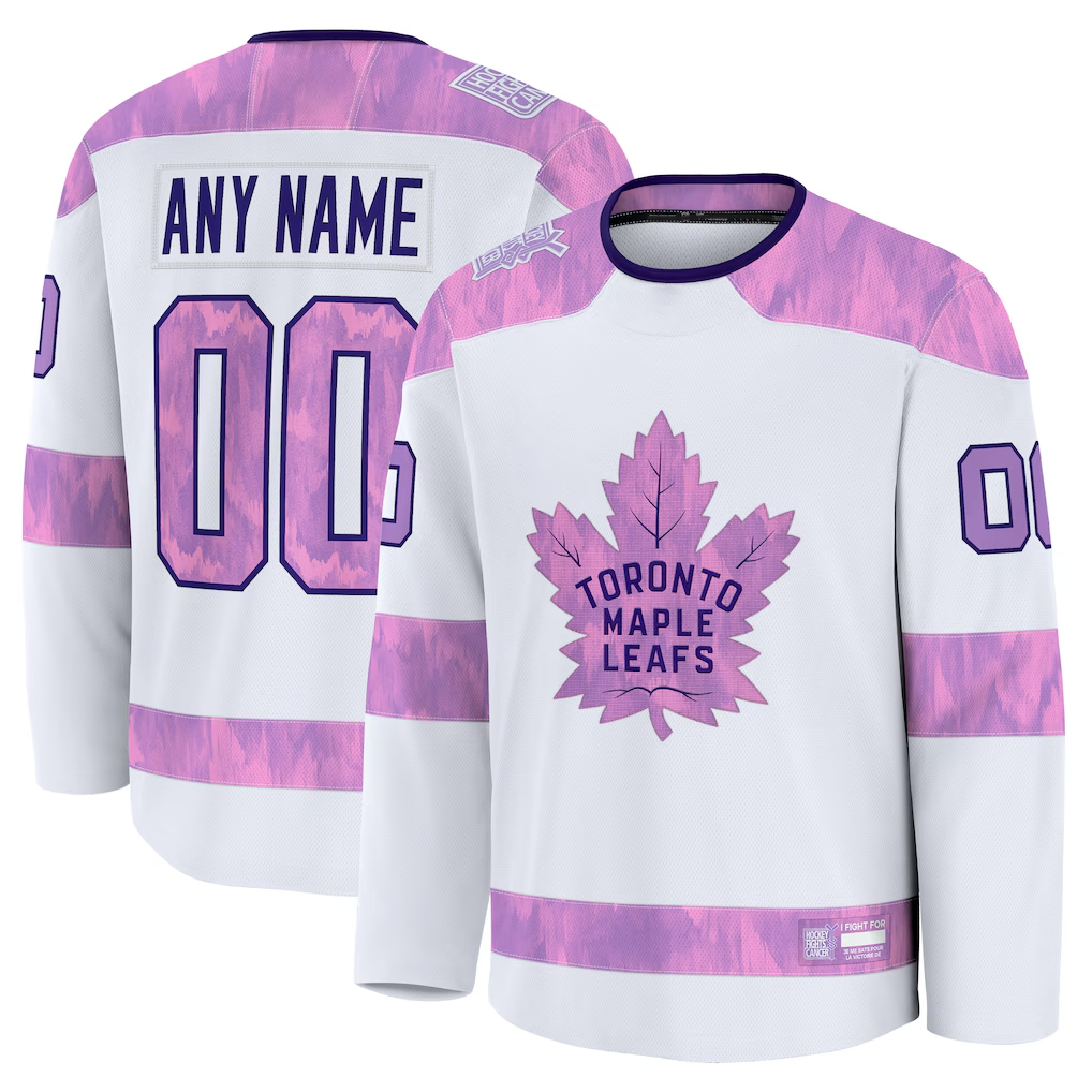Kamcf Custom TM.Leafs White 2024 Hockey Fights Cancer Practice Jerseys