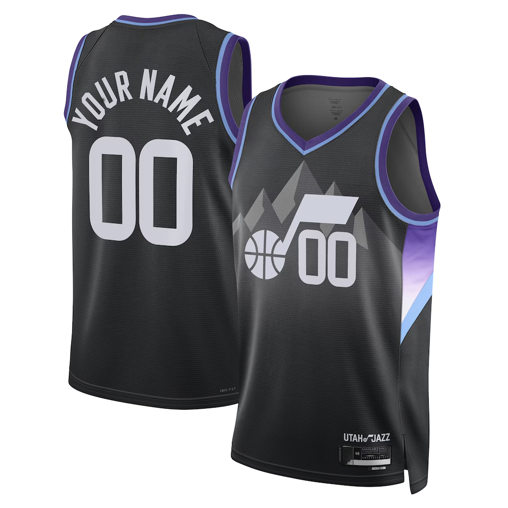Kamcf Custom U.Jazz Black 2025 Swingman Stitched Jerseys - Statement Edition