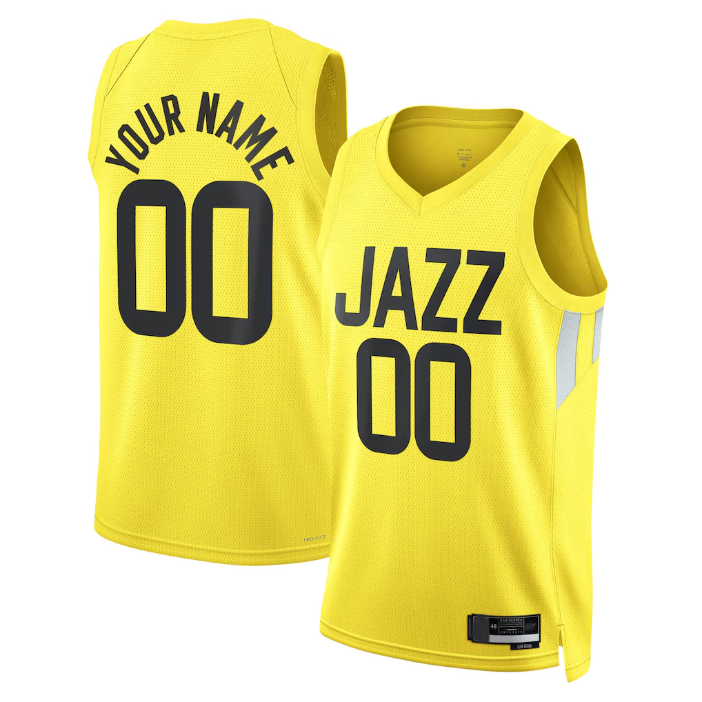 Kamcf Custom U.Jazz Gold Swingman Stitched Jerseys - Icon Edition