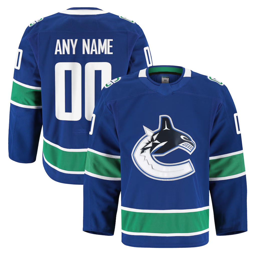 Kamcf Custom V.Canucks Blue Home Authentic Pro Jerseys