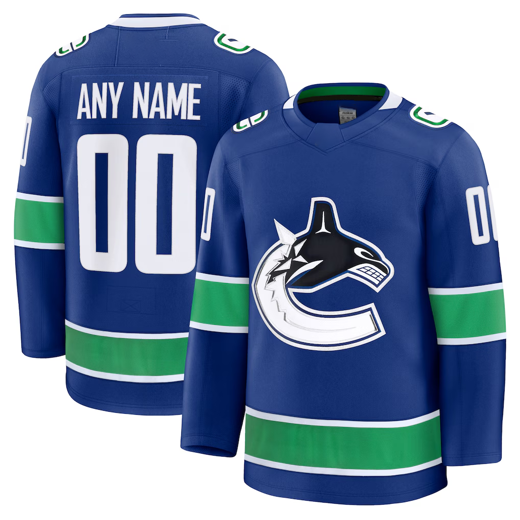 Kamcf Custom V.Canucks Blue Home Premium Jerseys