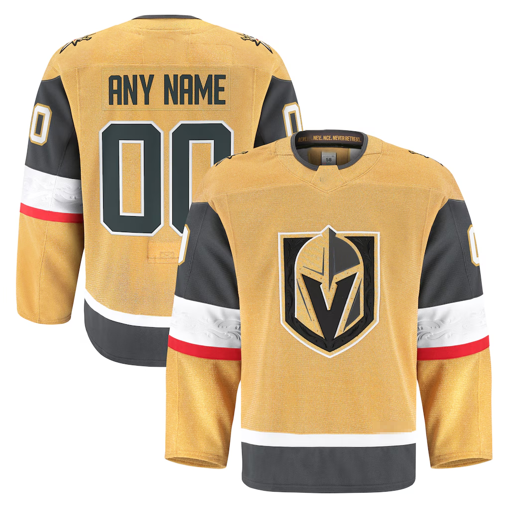 Kamcf Custom VG.Knights Gold Home Authentic Pro Jerseys