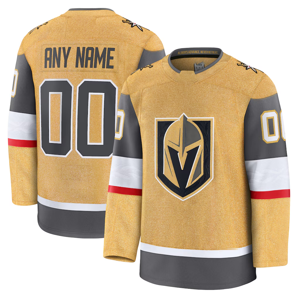 Kamcf Custom VG.Knights Gold Home Premium Jerseys