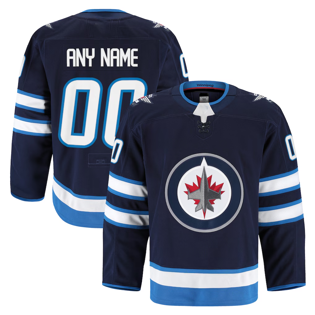 Kamcf Custom W.Jets Navy Home Authentic Pro Jerseys