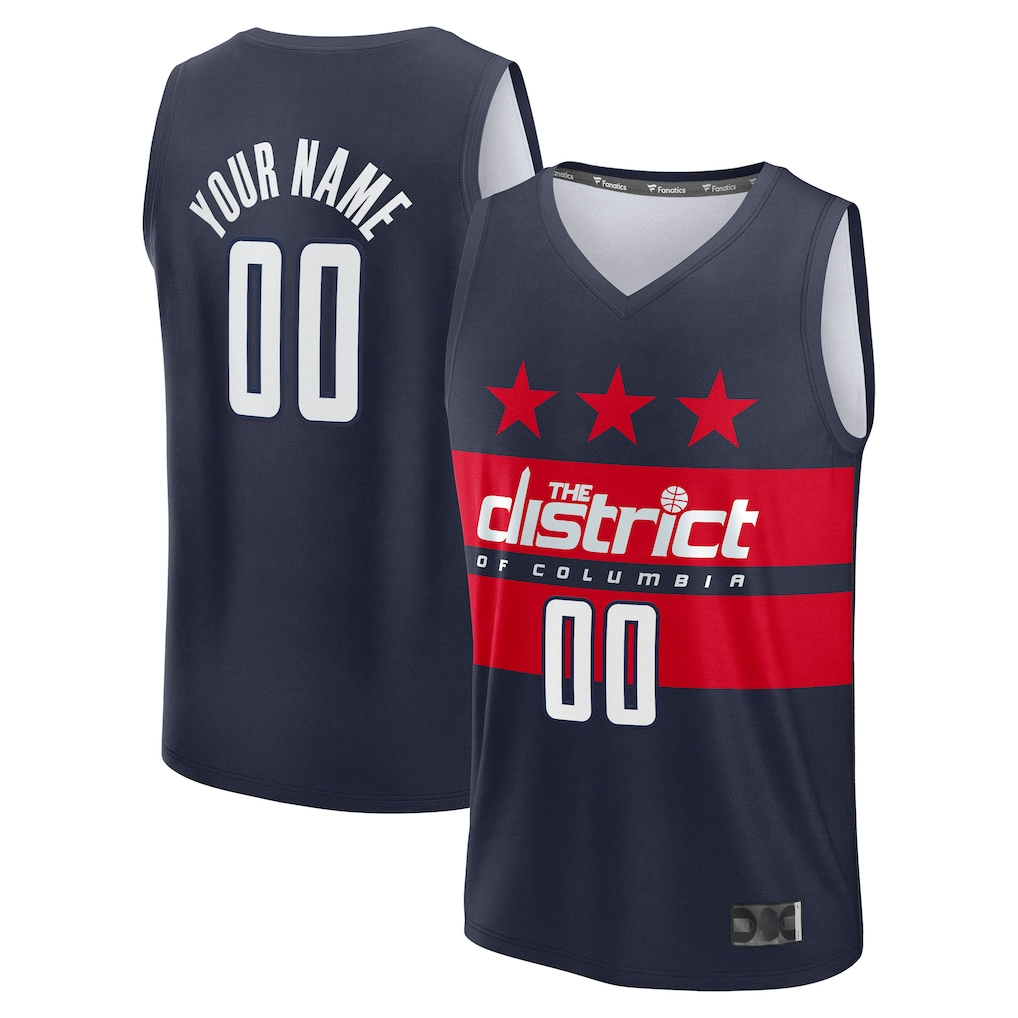 Kamcf Custom W.Wizards Navy Fast Break Jerseys - Statement Edition