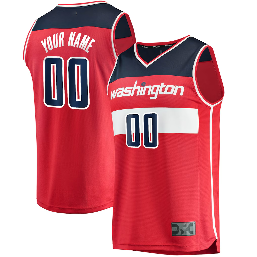Kamcf Custom W.Wizards  Red Fast Break Replica Jerseys - Icon Edition