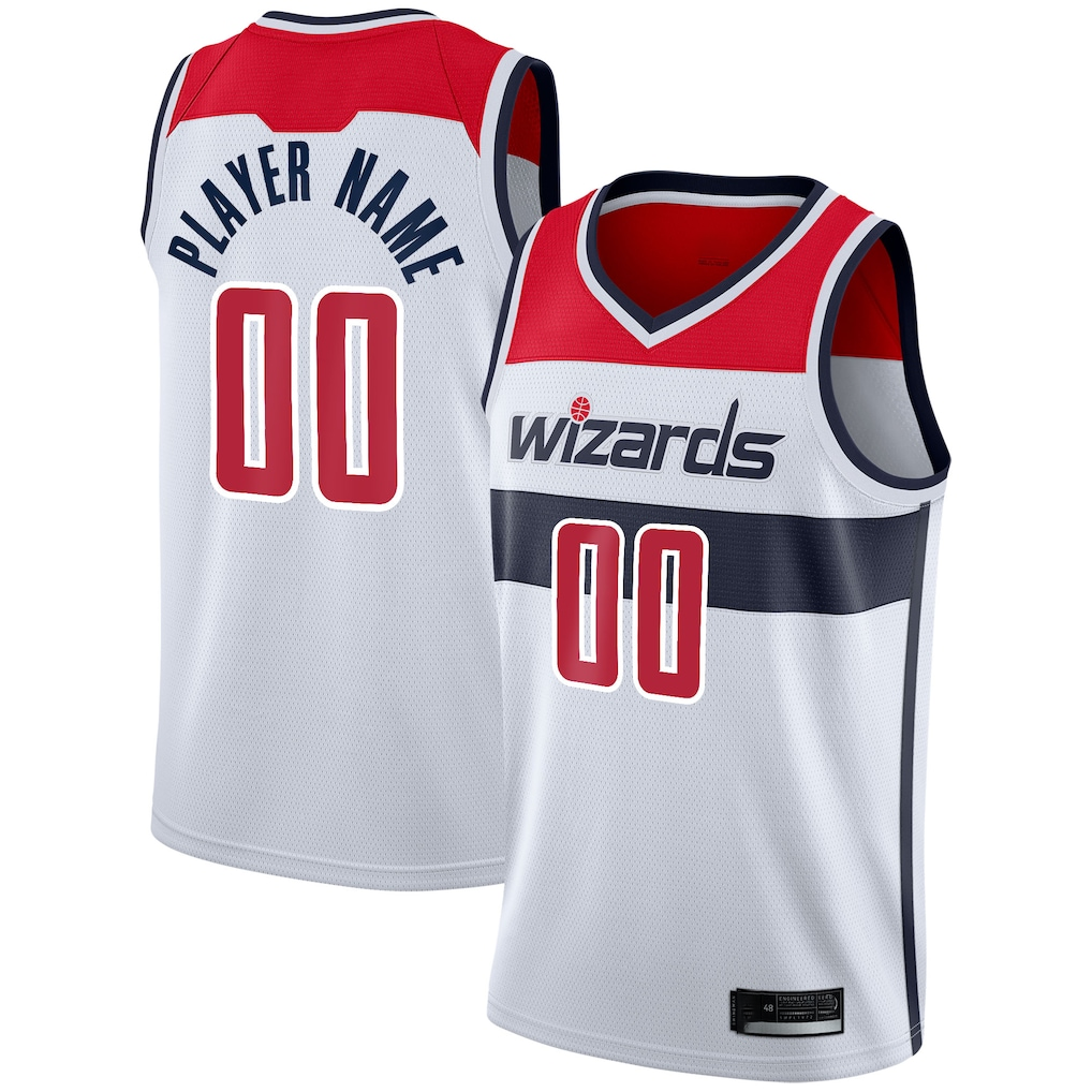 Kamcf Custom W.Wizards White 202021 Swingman Jerseys - Association Edition