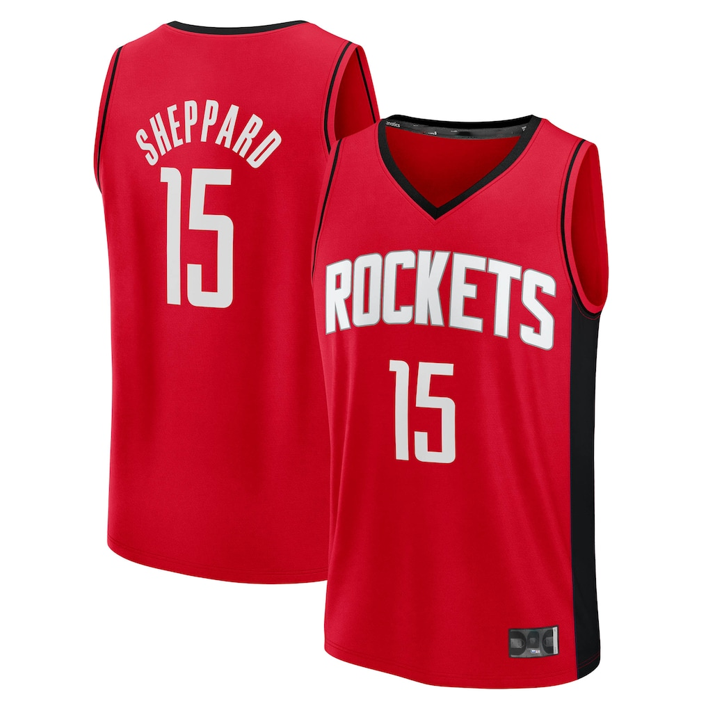 Kamcf H.Rockets #15 Reed Sheppard Red Fast Break Replica Stitched Jerseys- Icon Edition