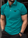 Simple Fashion Contrast Color Polo Shirts For Men Summer Casual Short Sleeve 3D Printed Polo Shirt Loose Breathable Basic Tees