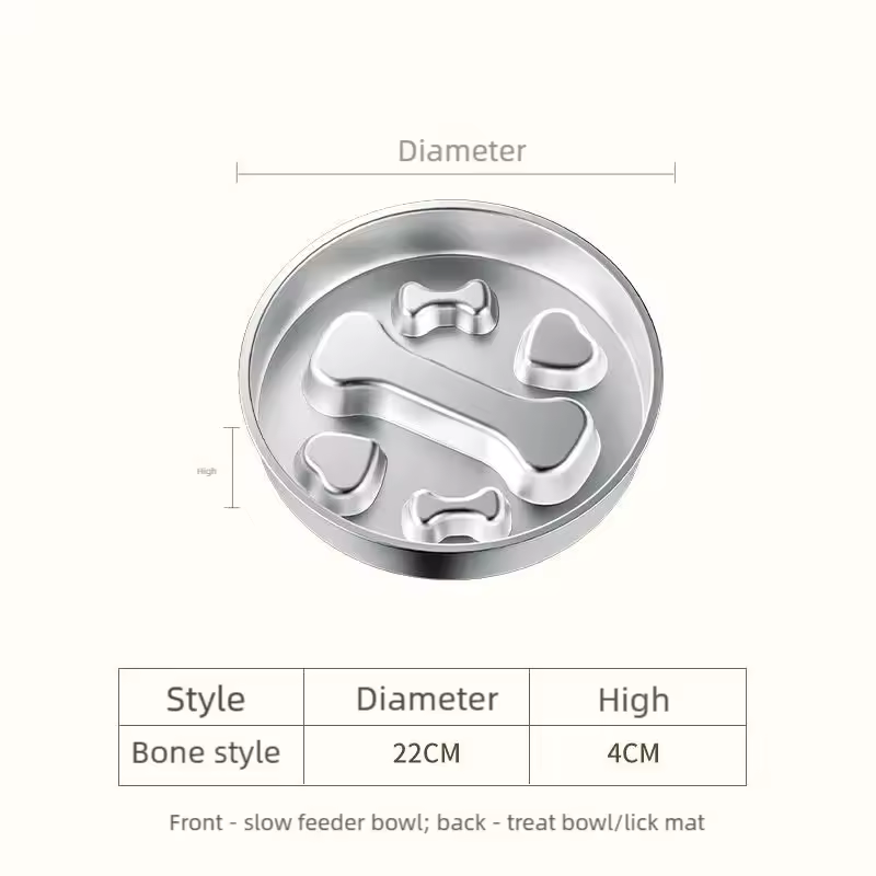 Raised Adjustable Height Dog Feeder Elevated Double Stainless Steel Pet Food Water Bowl Non‑Slip Base Anti‑Spill Design Ergonomic Dog Bowl Stand With Slow‑Feed Bowl For Small Medium Large Dogs Daily Feeding Supplies
