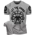 Summer men's printed T-shirt, fitness round neck plus size comfortable short sleeved top, sports round neck men's casual T-shirt