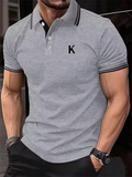 Trend K Graphic Polo Shirts For Men Fashion Summer Streetwear 3D Printed Lapel Polo Shirt Cool Oversized Breathable Pullovers