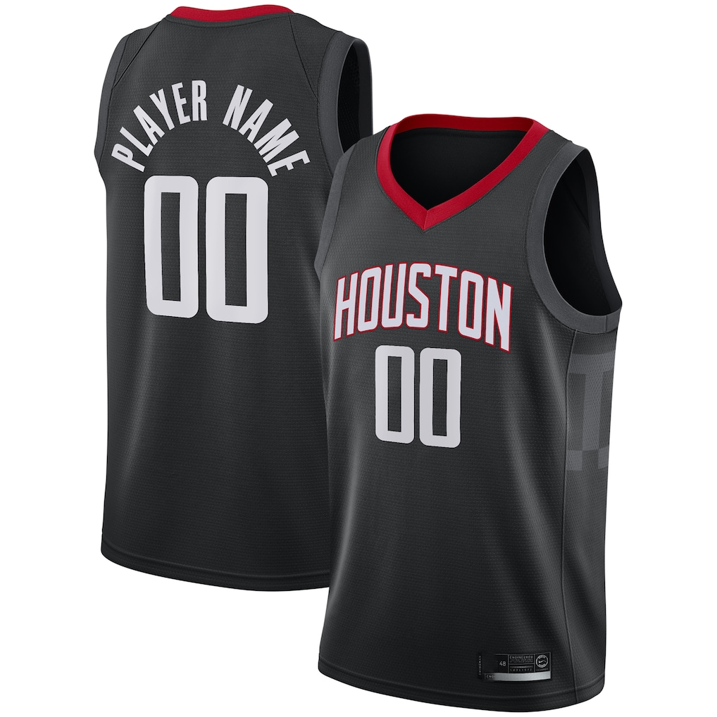 Kamcf Custom H.Rockets Black Swingman Stitched Jerseys - Statement Edition